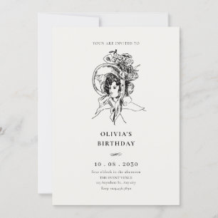Invitación Lady Retro Vintage