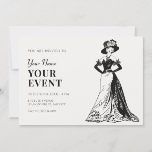 Invitación Lady Retro Vintage elegante