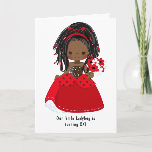 Invitación Ladybug Black Princess Fairy Tale Party Birday (Anverso)