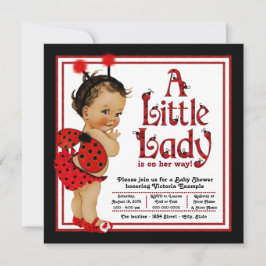 Invitación Ladybug rojo Chica étnico Ladybug Baby Shower