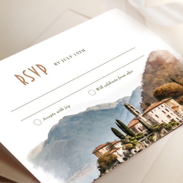 Invitación Lago Como Italia RSVP Boda Insertar Destino (Subido por el creador)