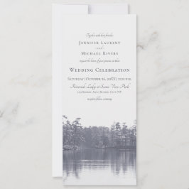 Invitación lago de montaña plácido paisaje boda gris azul