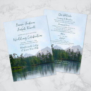 Invitación Lago en las montañas todo en un boda
