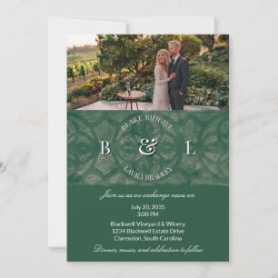 Invitación Lago Esmeralda Otoño Monograma Personalizado Y Fot