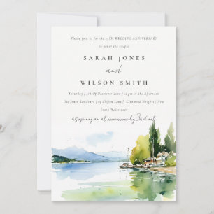 Invitación Lago Ginebra Suiza Paisaje Boda Aniversario