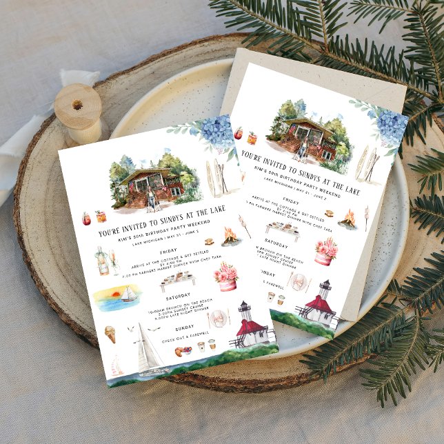 Invitación Lago Michigan | Fin de semana de cumpleaños (Subido por el creador)