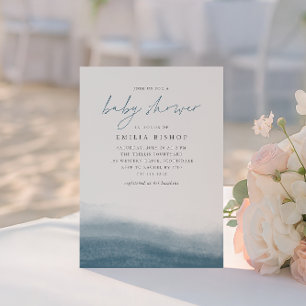Invitación Lagoon Tides acuarela costera Baby Shower