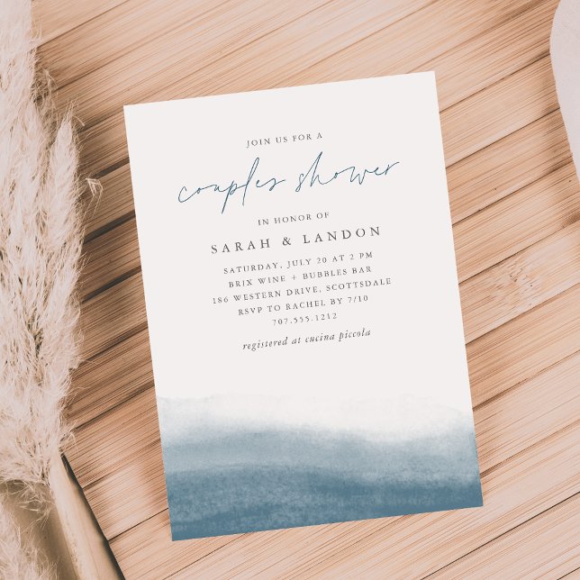 Invitación Lagoon Tides Coastal Agua Ducha Parejas (Subido por el creador)