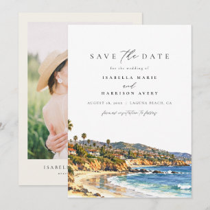 Invitación Laguna Beach California Destino Guardar la Fecha