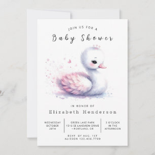 Invitación Lake Digital Swan Baby Shower