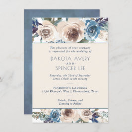 Invitación Lake Floral | Boda de Blue y Cream Garland