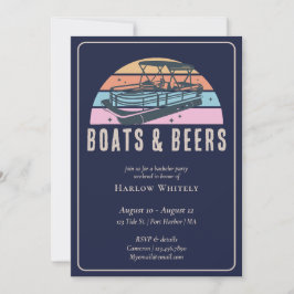Invitación Lake House Boats Nautical Beers Bacheler Party