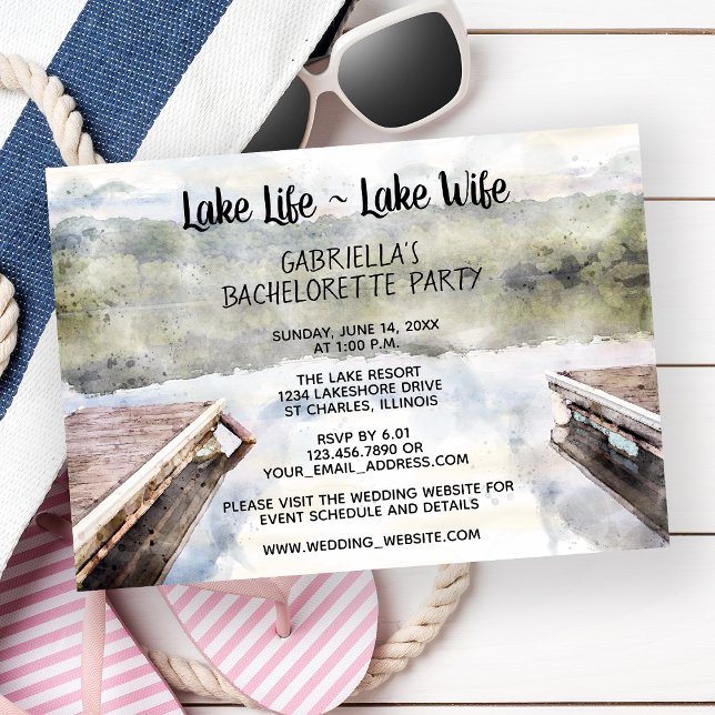 Invitación Lake Life - Bote Lake Wife Dock Bachelorette Party (Subido por el creador)