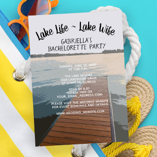 Invitación Lake Life - Bote Lake Wife Dock Bachelorette Party