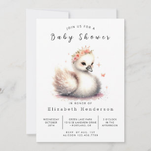 Invitación Lake Personalizado Swan Baby Shower