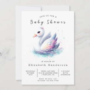 Invitación Lake Personalizado Swan Baby Shower
