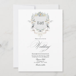 Invitación Lakeside Monograma Laurel Escudo Boda