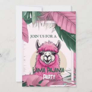 Invitación Lama sonriente rosa feliz