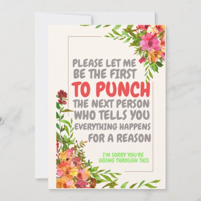 Invitación Lamento tu pérdida, compasión y profundo pesar (Anverso)