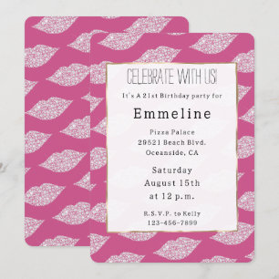 Invitación Láminas de diamante blanco de Girly Glam