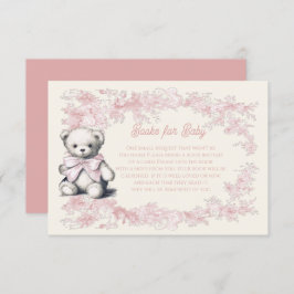 Invitación Láminas de oso rosa rosado con flores para niños