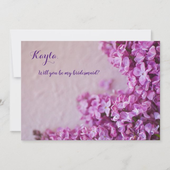 Invitación Láminas moradas frescas sobre la textura (Anverso)