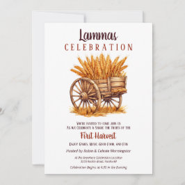 Invitación Lammas Caída Equinox Cosecha Retro de Trigo