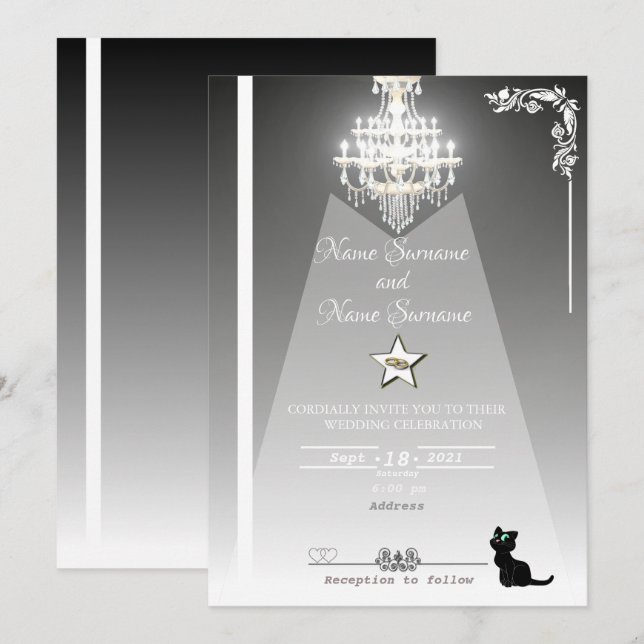 Invitación Lámpara de araña (Anverso / Reverso)