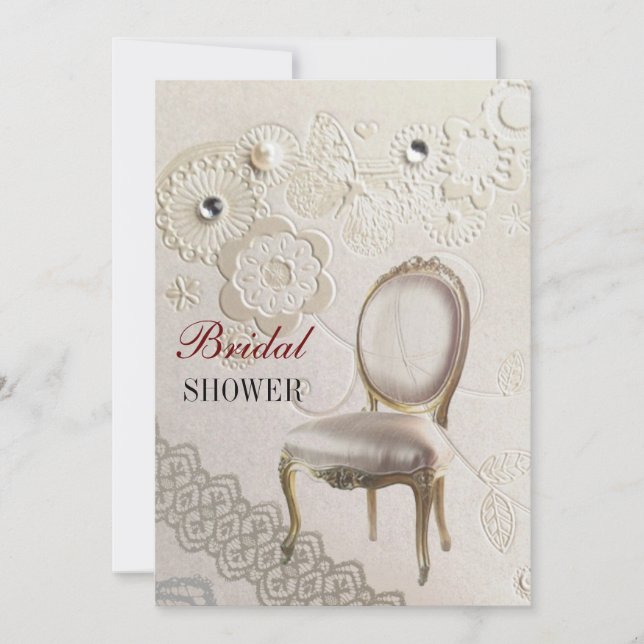 Invitación lámpara de araña de gentil Rococo paris ducha de n (Anverso)