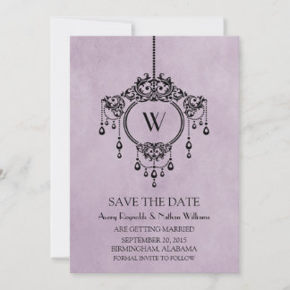 Invitación Lámpara de color púrpura Vintage Guardar la invita