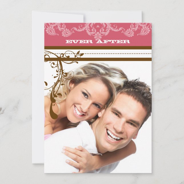 Invitación Lámpara de época rosa y chocolate marrón (Anverso)