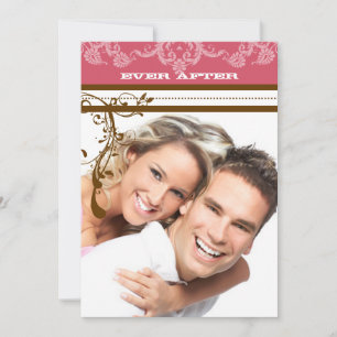 Invitación Lámpara de época rosa y chocolate marrón