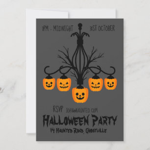 Invitación Lámpara de la fiesta de Halloween negro y naranja
