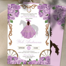 Invitación Lámpara de lavanda Purple Charra Quinceanera