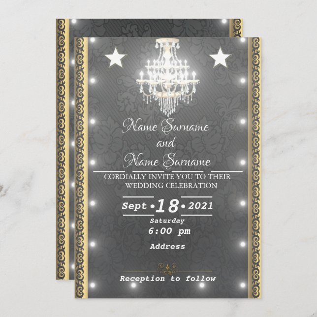 Invitación Lámpara de luces (Anverso / Reverso)