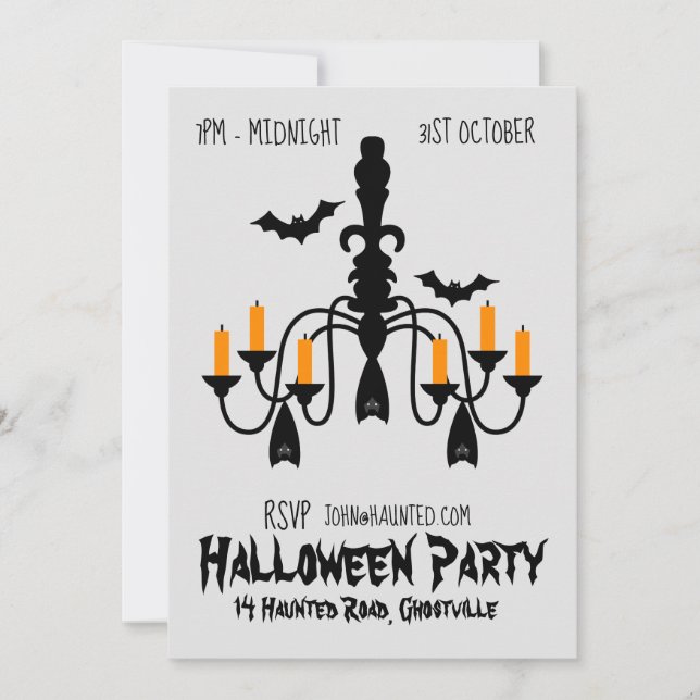 Invitación Lámpara de murciélago de la fiesta de Halloween ne (Anverso)
