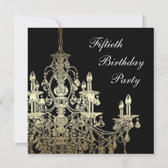 Invitación Lámpara de oro Mujeres Clásicas 50 cumpleaños (Anverso)