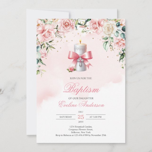 Invitación Lámpara decorada festiva con cinta adhesiva y cruz (Anverso)