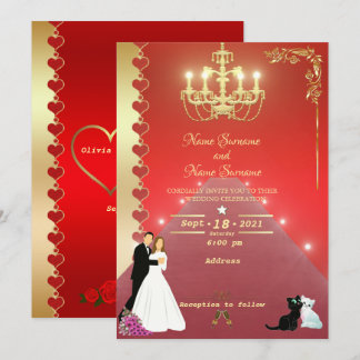 Invitación Lámpara dorada