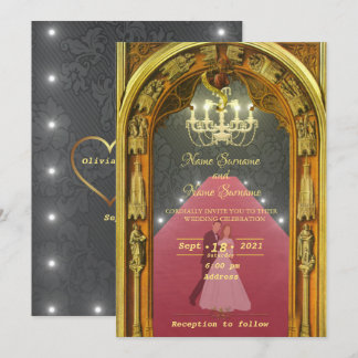 Invitación Lámpara dorada