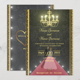 Invitación Lámpara dorada