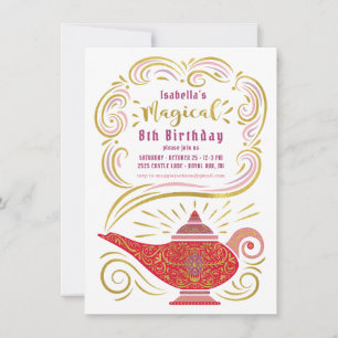 Invitación Lámpara Mágica Cumpleaños Mágico