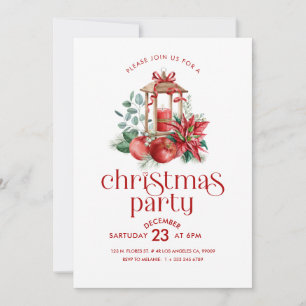 Invitación Lámpara Navideña Festiva con Vela Fiesta de Navida