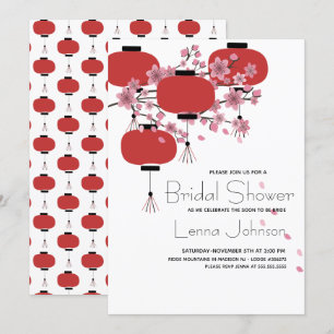 Invitación Lámpara Oriental Japonesa China Sakura Nupcial