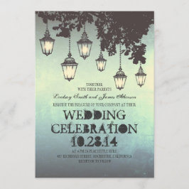 Invitación Lámparas colgantes y extravagantes iluminan invita