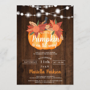 Invitación Lámparas de calabaza floridas caen ducha bebé