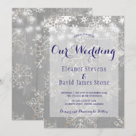 Invitación Lámparas de nieve luces de plata boda de invierno