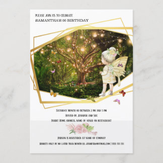 Invitación Lámparas mágicas de mariposas en el jardín secreto