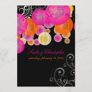 Invitación Lámparas PixDezines rosas+naranjas