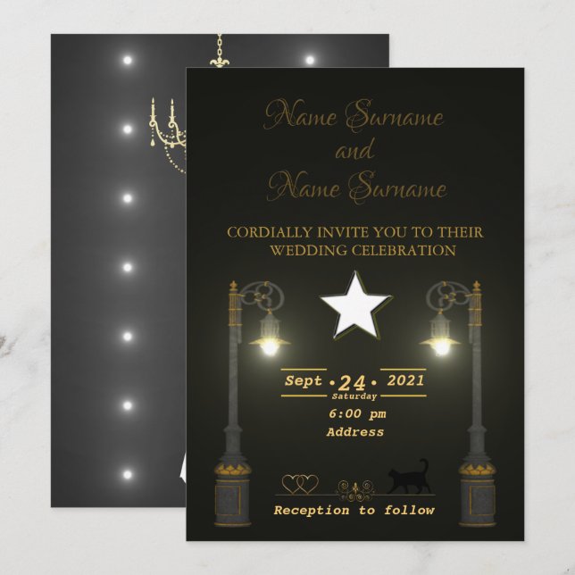 Invitación Lamppost (Anverso / Reverso)